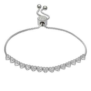 Dazzling Silver Heart Bracelet